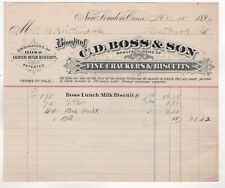 1890 C D BOSS & SON FINE CRACKERS & BISCUITS LUNCH MILK BISCUIT NEW LONDON CT picture