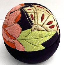 Japanese Temari Ball 2 Piece Trinket Box with Gold Butterfly and Multi Colors picture