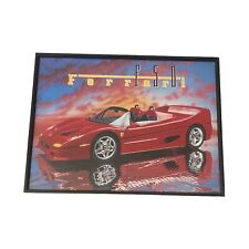 Ferrari F50 Poster Black Frame 1996 Print By Ron Kimball Red Car & Sunset picture