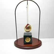 Handmade GOLDEN GOLF BALL Holiday Christmas Ornament Decoration Taiwan picture
