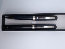 Omas Bologna Fountain And Ballpoint Pen Set- Black With Silver Trim (Pre-Owned) picture