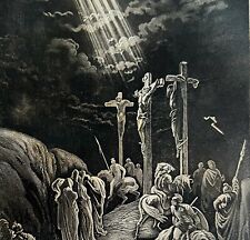 Dore Crucifixion Of Jesus Christ Engraving 1868 Victorian Religious Art DWEE27 picture