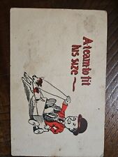 1908 humor Postcard A TEAM To FIT HIS SIZE Man Dog Wagon  Tarjeta Postal picture