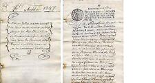 Charles III. Ambel. (Saragossa). DEED OF 1787- WITH SECOND CARLOS III SEAL. picture