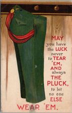 Vintage 1910s PANTS Comic Postcard 