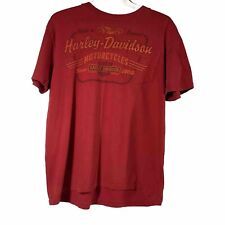 Men’s Harley Davidson Red Front Pocket Tee LG Front Back Hit CA IRON STEED picture