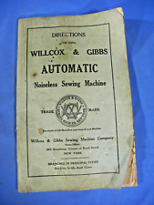 VINTAGE BOOKLET WILLCOX & GIBBS AUTOMATIC NOISELESS SEWING MACHINE MANUAL 1920s picture