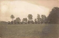 Old Cars Lined Up Fort Ancient Oregonia Ohio OH 1912 Real Photo RPPC picture