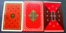 3 Single Genuine Vintage Swap Playing Cards Patterns Designs Reds/Browns/Golds picture