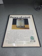 1972 Vintage Print Ad Quaker State Deluxe Motor Oil Peace of Mind Framed 8.5x11  picture