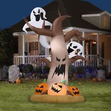 8' GEMMY DEAD TREE WITH GHOSTS Airblown Lighted Yard Inflatable picture
