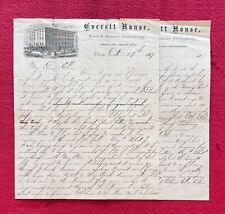 EVERETT HOUSE CHICAGO 1869 LETTER - FITCHBURG, MASS. MAN BUYING CORN IN CHICAGO picture