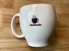 Starbucks 2004 Abbey White Ceramic Coffee Mug, White Brown Steaming Logo, 14oz picture