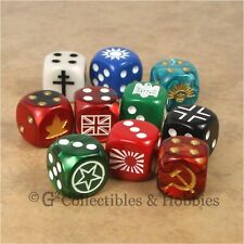 NEW WWII 10 Dice Set World War 2 Axis Allies WW2 16mm RPG Game D6s (SET A) picture
