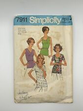 Simplicity 1977 Sewing Pattern #7911 Tank Top Shirt Size 18 Bust 40 Hip 42 Cut picture