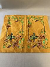 Vintage Fabric Suede Feel Floral Design Sectioned Into 4 Pillowcase Pattern? picture