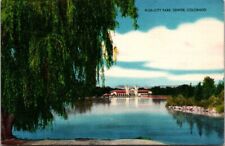 RARE Denver CO Colorado City Park Postcard Metrocraft N125 Unposted Lake Scene picture