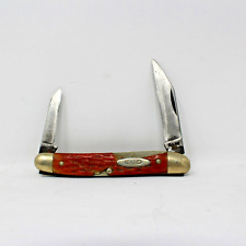 Rare Vintage Case XX Redbone Stockman Knife 06247 Pen 1940-64 Chipped Handle picture