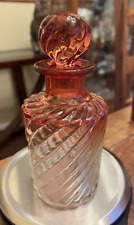 Baccarat Rose Tiente French Swirl Antique Dresser Bottle Rosette Top 7
