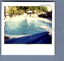 FOUND COLOR POLAROID  G+3884 VIEW OF POEPLE IN SWIMMING POOL picture