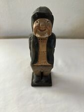 Vintage Nautical Rustic Folk Art Hand Carved Wood Fisherman Made In Denmark 8in picture