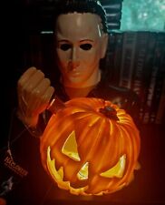 MICHAEL MYERS LED Light Ceramic Spirit Halloween Pumpkin Carpenter DISCONTINUED picture