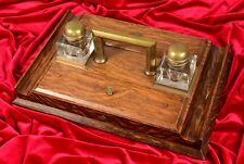 19th C. G.B. and Sons Double Inkwell Handled Inkstand picture