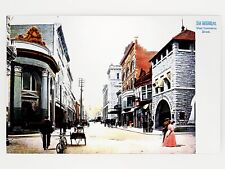 West Commerce Street, San Antonio, TX 1906 Postcard - METALLIC LUSTER Enhanced picture