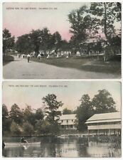 Columbia City, Indiana - Tri Lake Resort, Cottages & Hotel - 2 x c1911 postcards picture