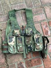 MOLLE II Fighting Load Carrier Vest Woodland Camo w/ 7 Pouches Excellent Cond US picture