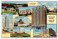 c1940's Hotel Phillips & Restaurant Multiview Kansas City Missouri MO Postcard picture