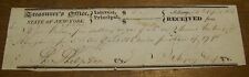 1833 ANTIQUE RECEIPT PAYMENT ROGER WILSON ONEIDA NY PURCHASE OF 1798 DOCUMENT picture