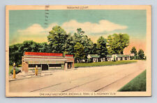 c1938 Treemont Court Motel Gas Station US 25-W Knoxville Tennessee TN Postcard picture