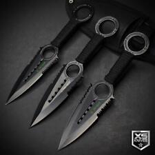 3pc Tactical Black THROWING KNIVES Ninja Kunai Throwers 7.5