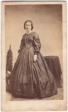CIRCA 1860s CDV J.N. HARDENBROOK LADY IN DRESS SAINT JOHN NEW BRUNSWICK CANADA picture