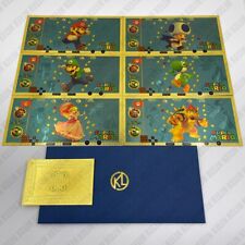 6 pcs Classic Game Anime Super Mario Bros Gold Color Banknote Cards as Gift picture
