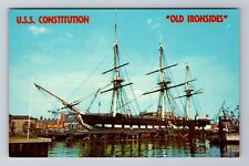 Boston MA-Massachusetts, Navy Yard, USS Constitution, Antique Vintage Postcard picture