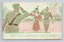 Military Comic WW2 Mutoscope Hello Major Haven't Seen Since Blackout Postcard 5A picture