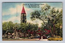 St Petersburg FL-Florida, St Peter's Episcopal Church, Vintage c1954 Postcard picture