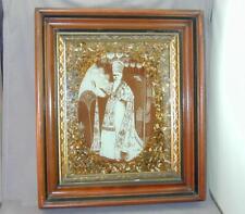 Antique Framed Pope Alexander IV Photo Deep Wood Frame Abalone Mat Papal Bull picture