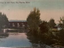 View of the Mill Race, Big Rapids, MI 1911 Awesome Colorized Pic  Historical picture