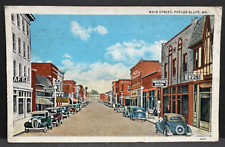 Postcard Main Street Poplar Bluff MO 1937 Postmark picture
