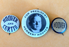 Herbert Hoover and Curtis Original 1928 Campaign Pinback Button Lot picture
