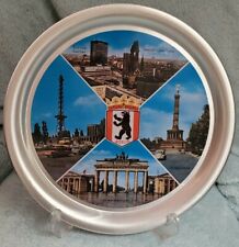 Vintage BERLIN GERMANY PHOTOS SOUVENIR ALUMINUM SERVING TRAY MULTICOLOR picture