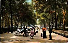 Postcard 1908 Central Park Mall Children Bicycle Umbrellas Hat NYC New York B162 picture