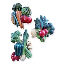 Vintage Home Interiors Vegetable Wall Decor Plastic Set Of 3 #3313  picture