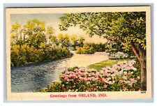 Orland IN, Scenic Greetings, Indiana c1940 Vintage Postcard picture