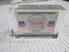 Vintage Union Pacific Railroad Operating Department M.A.P. LUCITE Paper Weight picture