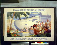 Hawaii by Flying Clipper,Pan American Airways System,Advertisement,Tourism,c1938 picture
