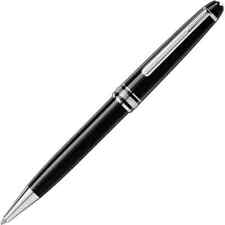 New Montblanc Meisterstuck Platinum Metal Ballpoint Pen in Leather case 145 picture